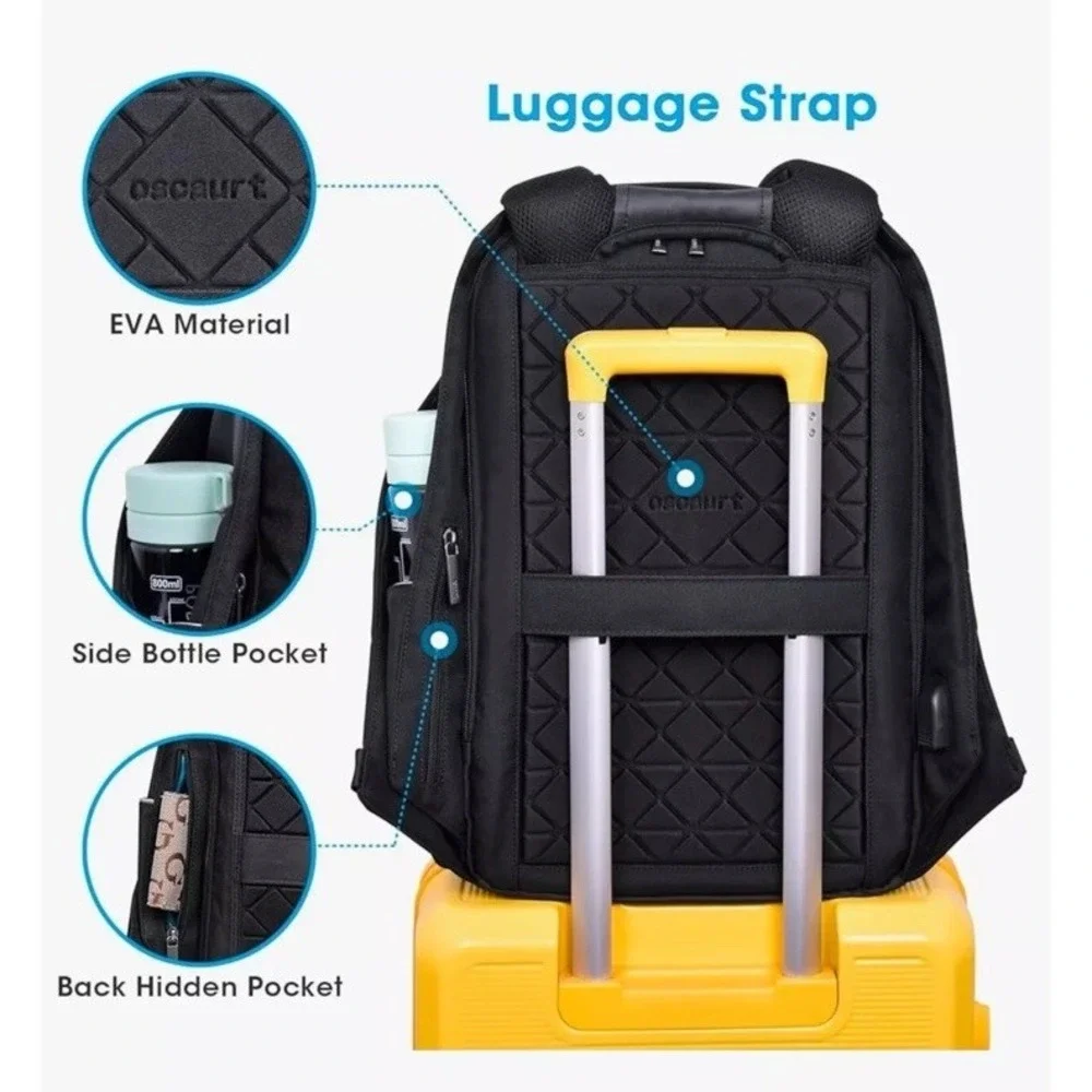 NEW - Oscaurt Modern Laptop Tech EDC Backpack Anti-theft Waterproof USB Charging